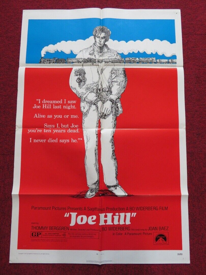 JOE HILL FOLDED US ONE SHEET POSTER THOMMY BERGGREN 1971