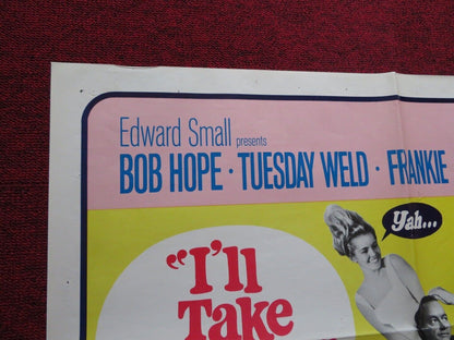 I'LL TAKE SWEDEN FOLDED US ONE SHEET POSTER BOB HOPE TUESDAY WELD 1965