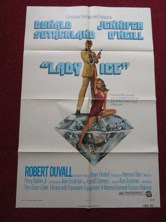 LADY ICE FOLDED US ONE SHEET POSTER DONALD SUTHERLAND JENNIFER O'NEILL 1973