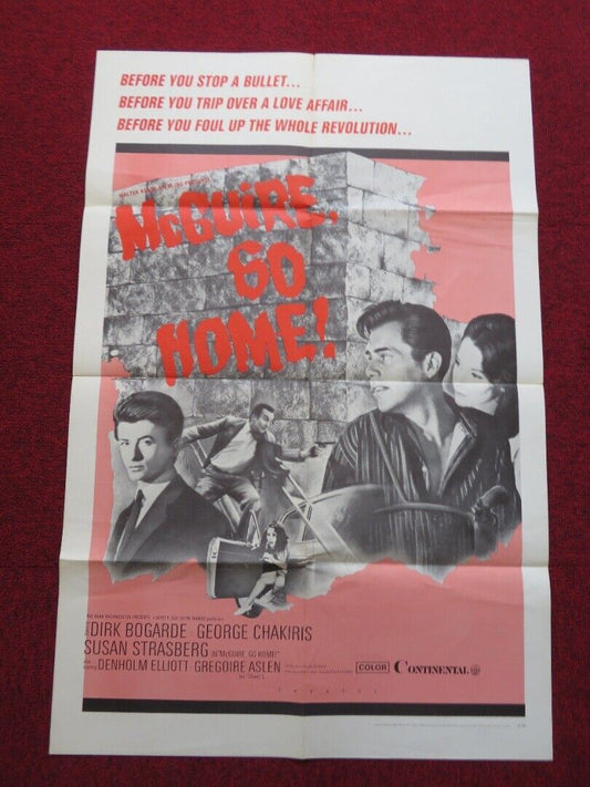 MCGUIRE GO HOME FOLDED US ONE SHEET POSTER DIRK BOGARDE GEORGE CHARKIRIS 1966