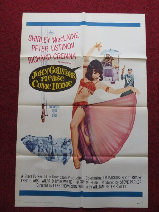 JOHN GOLDFARB PLEASE COME HOME FOLDED US ONE SHEET POSTER MACLAINE USTINOV 1964