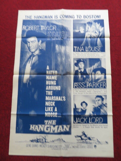 THE HANGMAN FOLDED US ONE SHEET POSTER ROBERT TAYLOR TINA LOUISE 1959