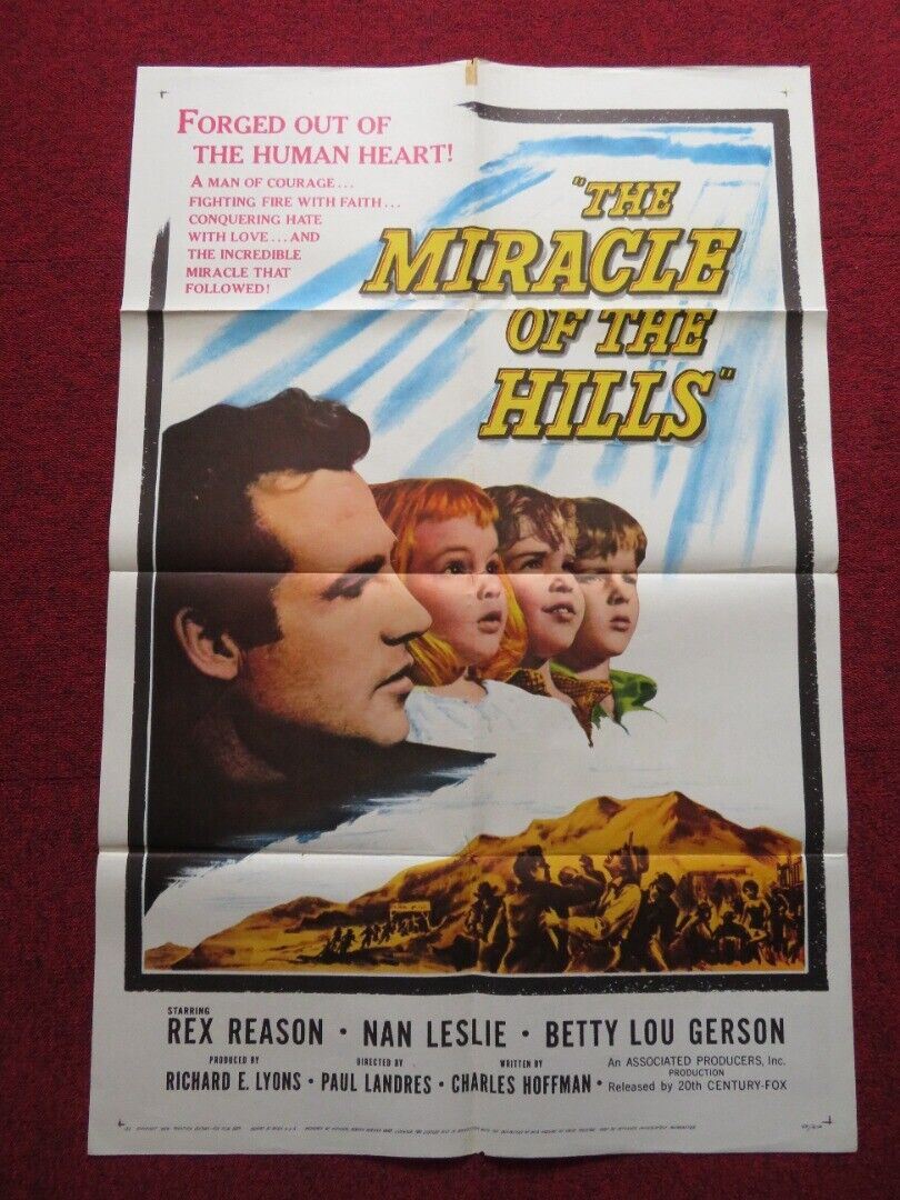 MIRACLE OF HILLS FOLDED US ONE SHEET POSTER REX REASON NAN LESLIE 1959