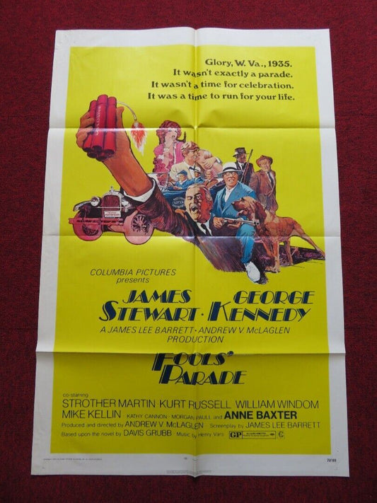 FOOLS' PARADE FOLDED US ONE SHEET POSTER JAMES STEWART GEORGE KENNEDY 1971