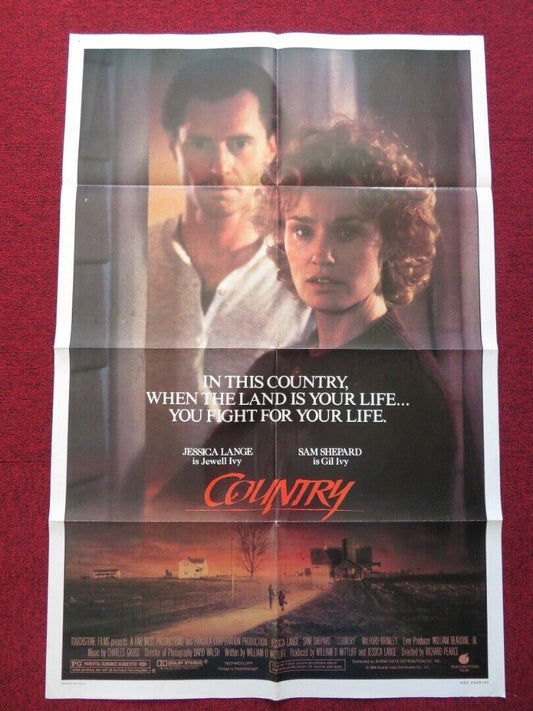 COUNTRY FOLDED US ONE SHEET POSTER JESSICA LANGE SAM SHEPARD 1984