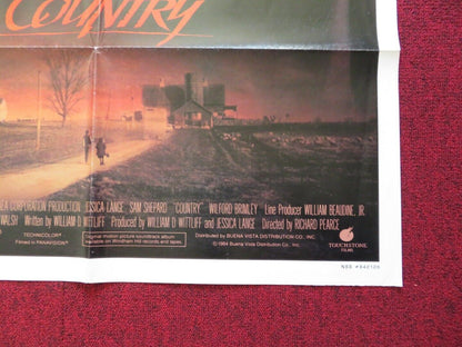 COUNTRY FOLDED US ONE SHEET POSTER JESSICA LANGE SAM SHEPARD 1984