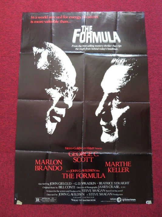 THE FORMULA FOLDED US ONE SHEET POSTER GEORGE C. SCOTT MARLON BRANDO 1980