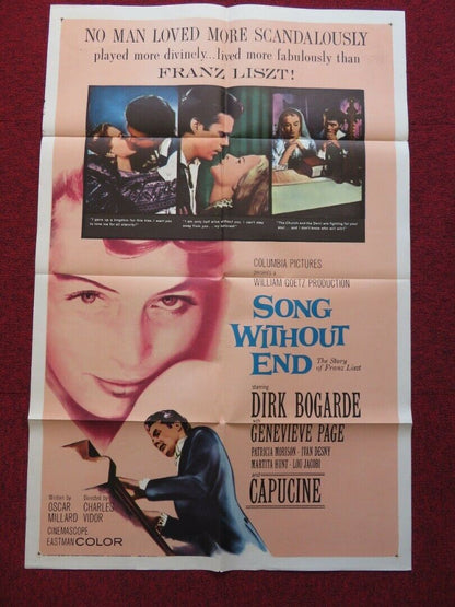 SONG WITHOUT END FOLDED US ONE SHEET POSTER DIRK BOGARDE CAPUCINE 1960