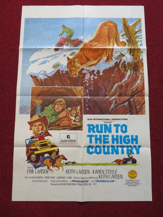 RUN TO THE HIGH COUNTRY FOLDED US ONE SHEET POSTER ERIK &  KIETH LARSEN 1972