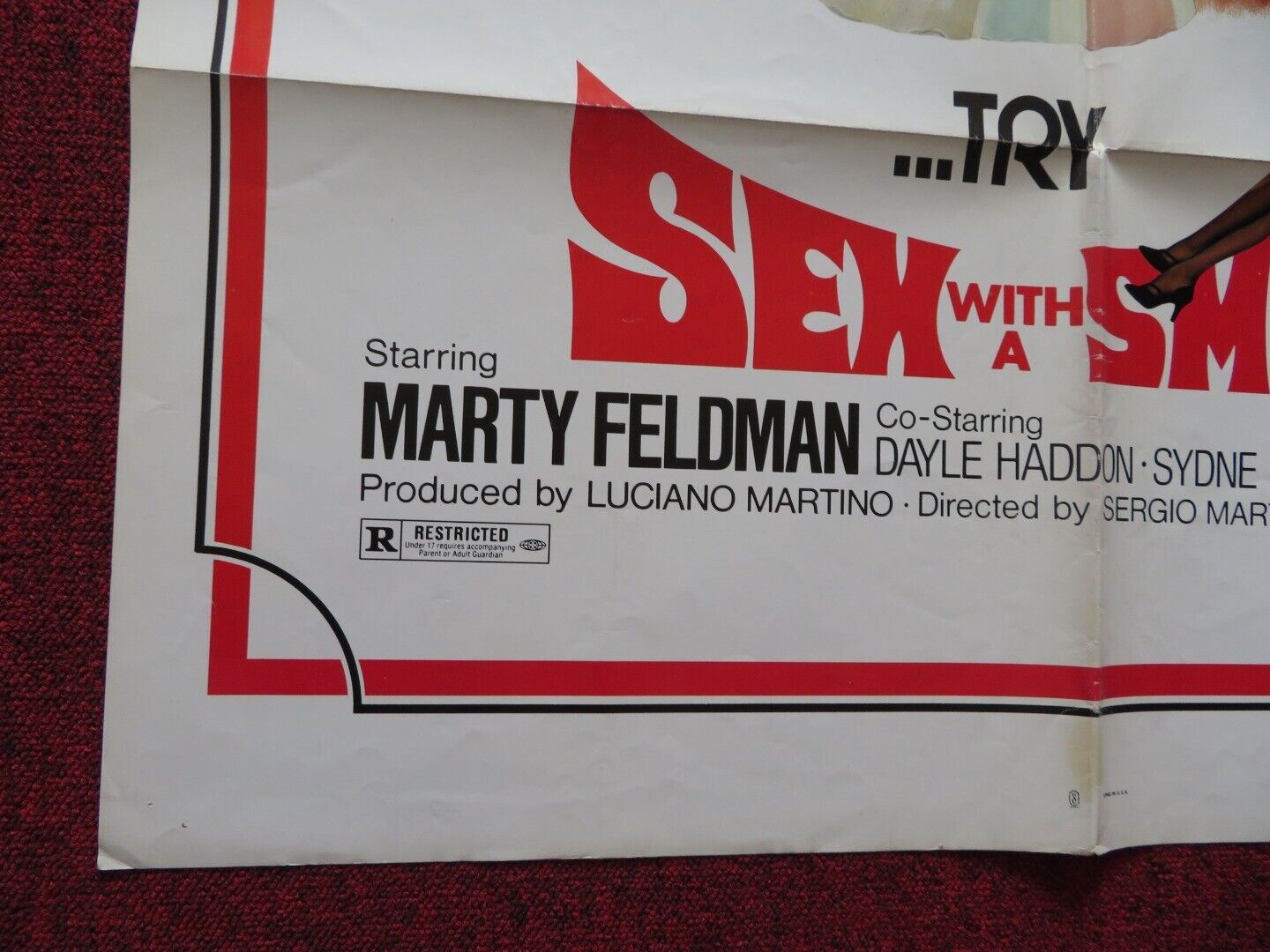 SEX WITH A SMILE FOLDED US ONE SHEET POSTER MARTY FELDMAN DAYLE HADDON 1976