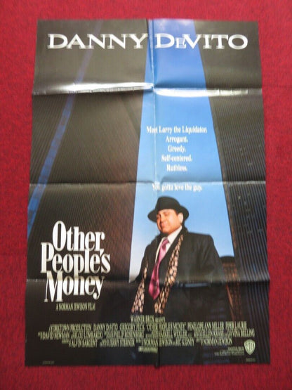 OTHER PEOPLE'S MONEY - ADVANCE FOLDED US ONE SHEET POSTER DANNY DEVITO 1991