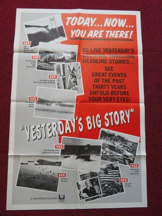 YESTERDAY'S BIG STORY FOLDED US ONE SHEET POSTER 1965