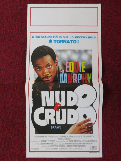 EDDIE MURPHY: RAW ITALIAN LOCANDINA (27.5"x13") POSTER KEENEN IVORY 1988