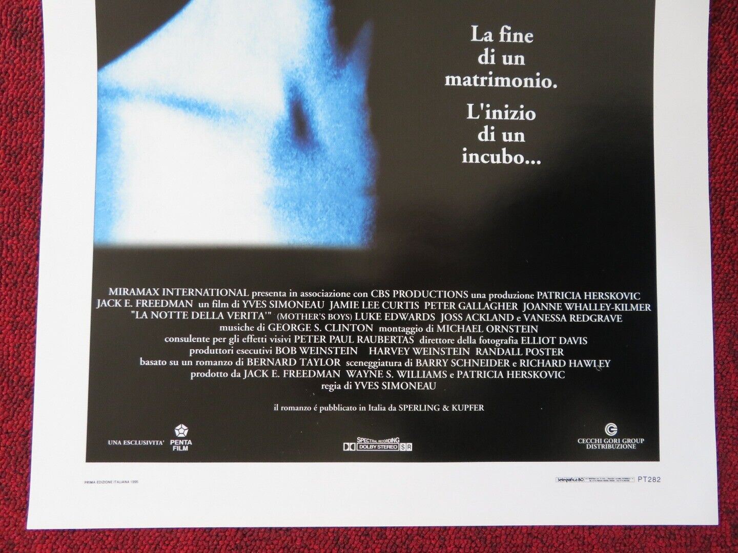 MOTHER'S BOYS ITALIAN LOCANDINA (27.5"x13") POSTER JAMIE LEE CURTIS 1995