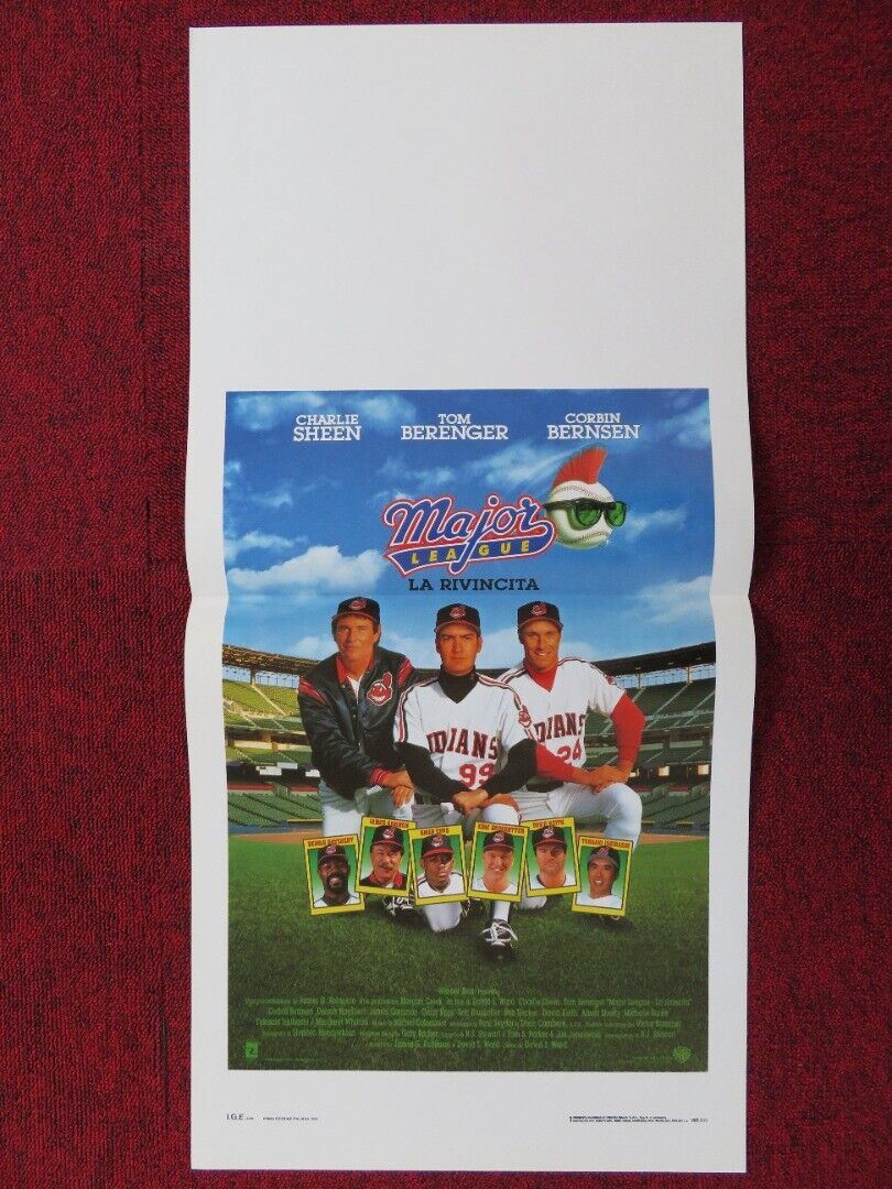 MAJOR LEAGUE II ITALIAN LOCANDINA (27.5"x13") POSTER CHARLIE SHEEN 1994