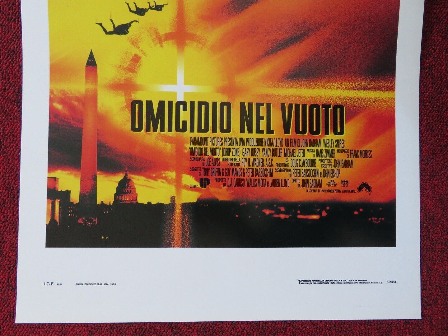 DROP ZONE ITALIAN LOCANDINA (27.5"x13") POSTER WESLEY SNIPES GARY BUSEY 1995