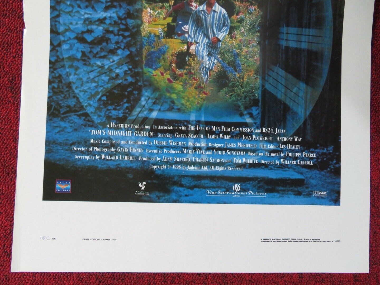 TOM'S MIDNIGHT GARDEN ITALIAN LOCANDINA (27.5"x13") POSTER JAMES WILBY 1999