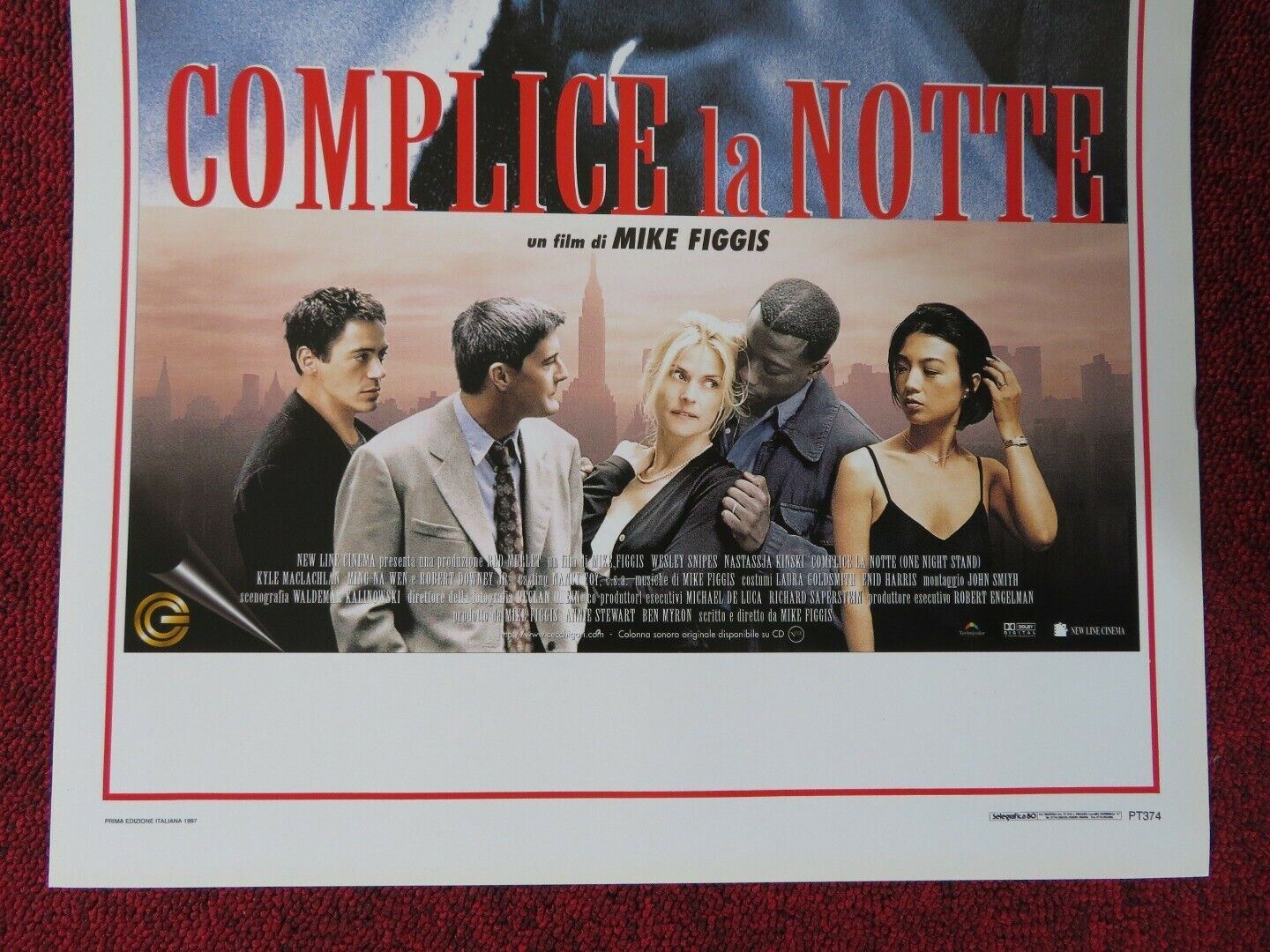 ONE NIGHT STAND ITALIAN LOCANDINA (27.5"x13") POSTER WESLEY SNIPES 1997