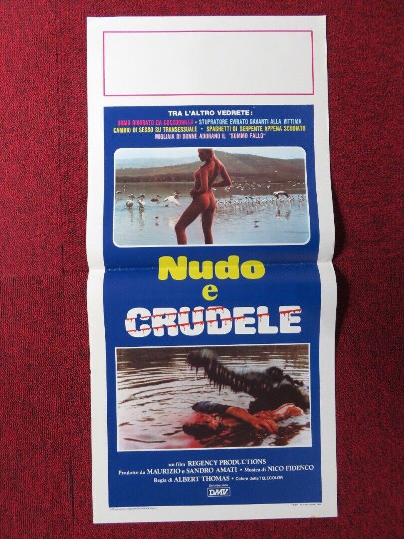 NAKED AND CRUEL ITALIAN LOCANDINA (27.5"x13") POSTER ALBERT THOMAS 1984