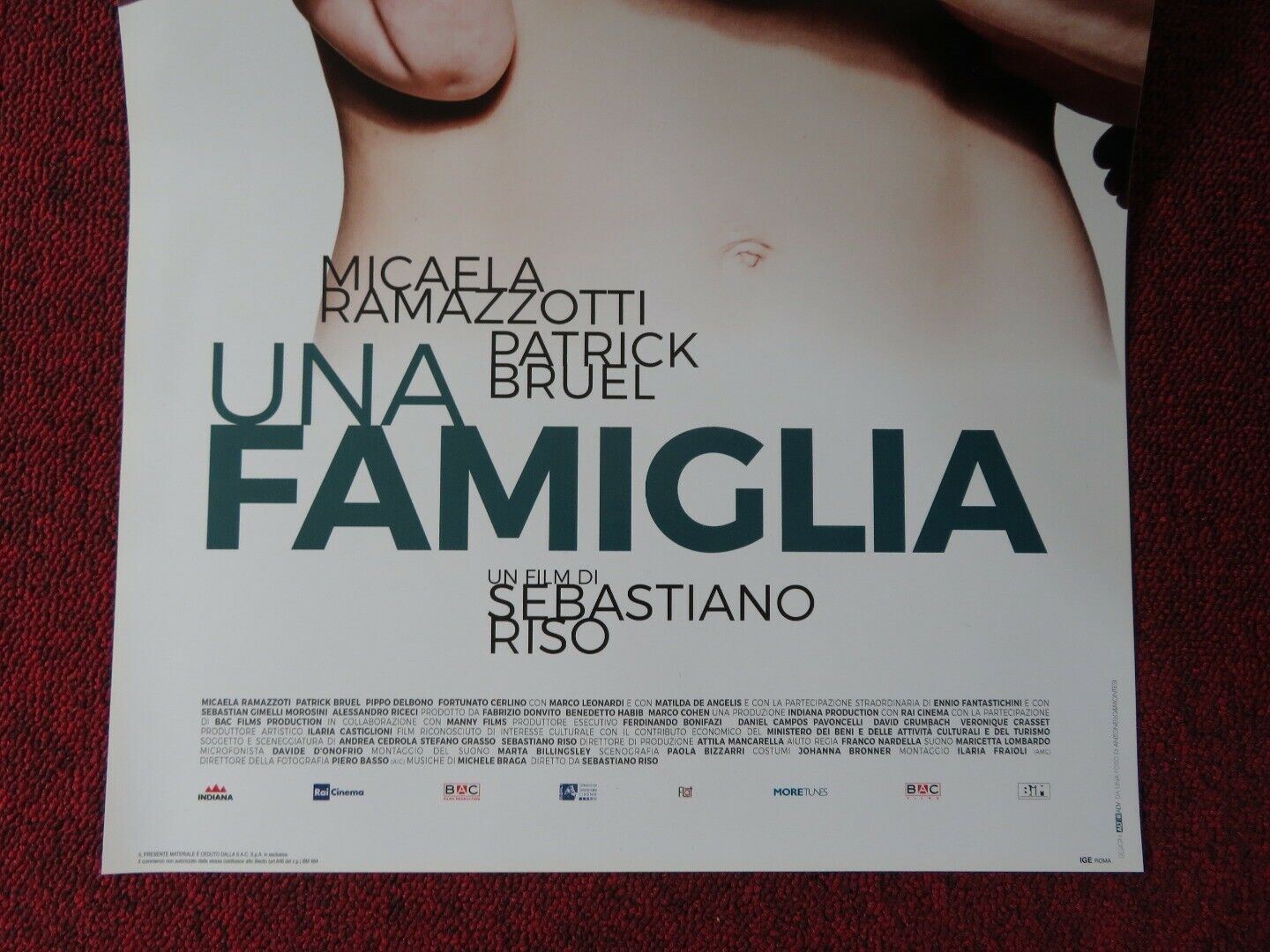 UNA FAMIGLIA ITALIAN LOCANDINA (26.5"x13") POSTER MICAELA RAMAZZOTTI 2017