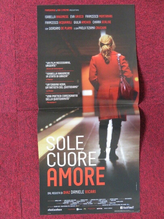 SOLE CUORE AMORE  ITALIAN LOCANDINA (26.5"x12.5") POSTER ISABELLA RAGONESE 2016