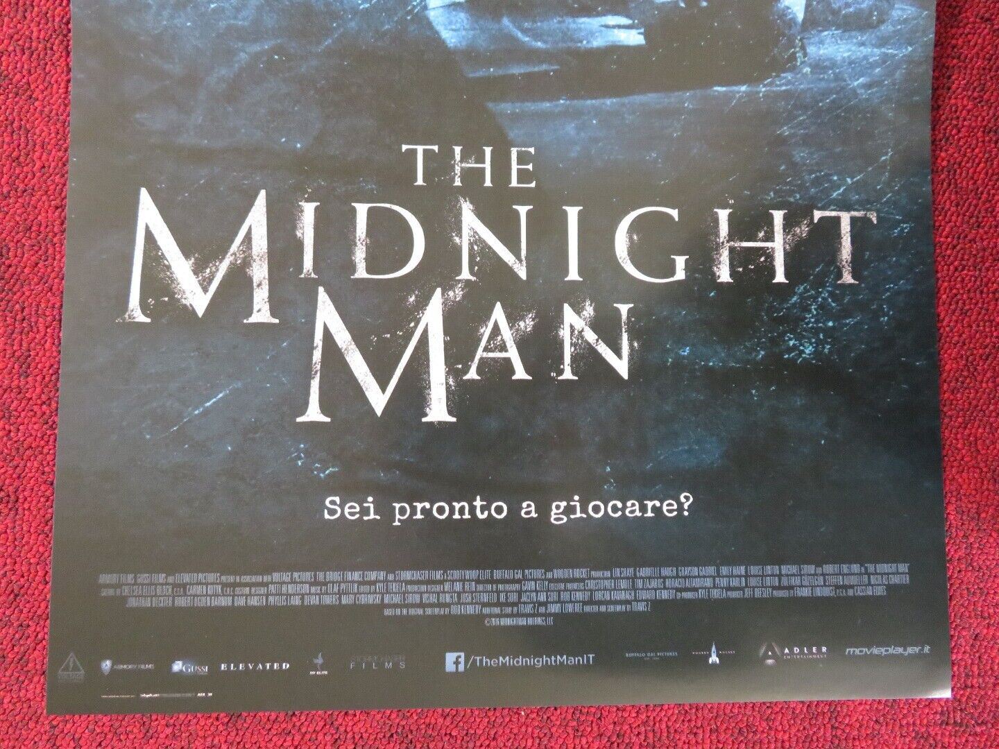 THE MIDNIGHT MAN ITALIAN LOCANDINA (26.5"x12.5") POSTER TRAVIS ZARIWNY 2018