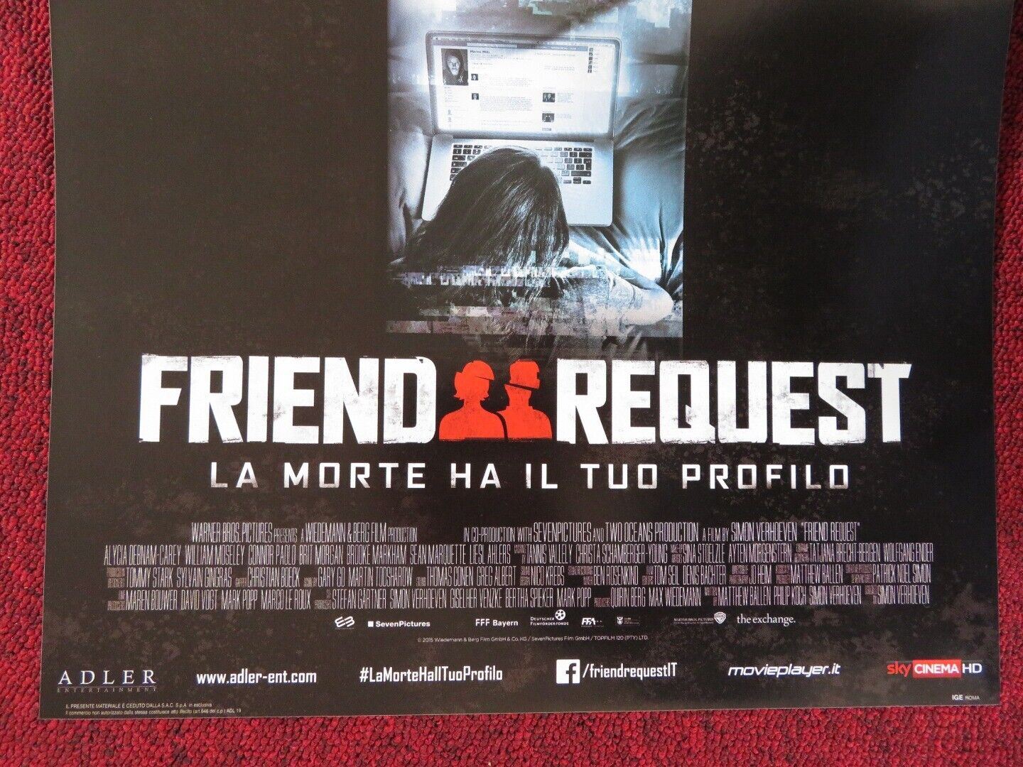 FRIEND REQUEST  ITALIAN LOCANDINA (26.5"x12.5") POSTER ALYCIA DEBNAM-CAREY 2016