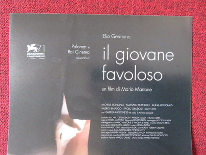 IL GIOVANE FAVOLOSO ITALIAN LOCANDINA (26.5"x13") POSTER ELIO GERMANO 2014