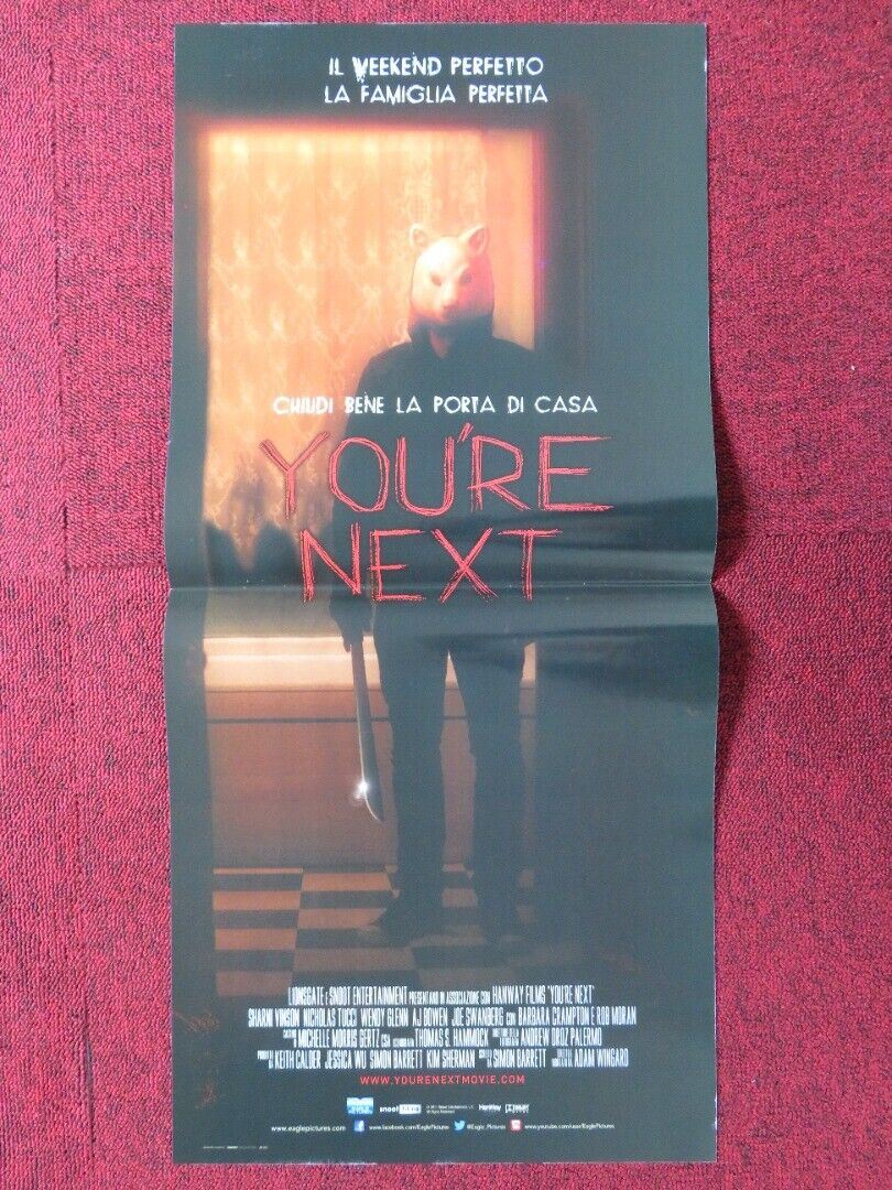 YOU'RE NEXT  ITALIAN LOCANDINA (26.5"x12.5") POSTER ADAM WINGARD 2011