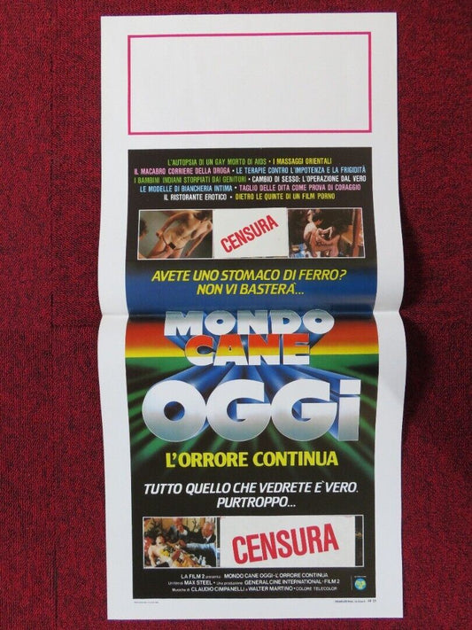 MONDO CANE OGGI / Savage World Today ITALIAN LOCANDINA (27.5"x13") POSTER 1985