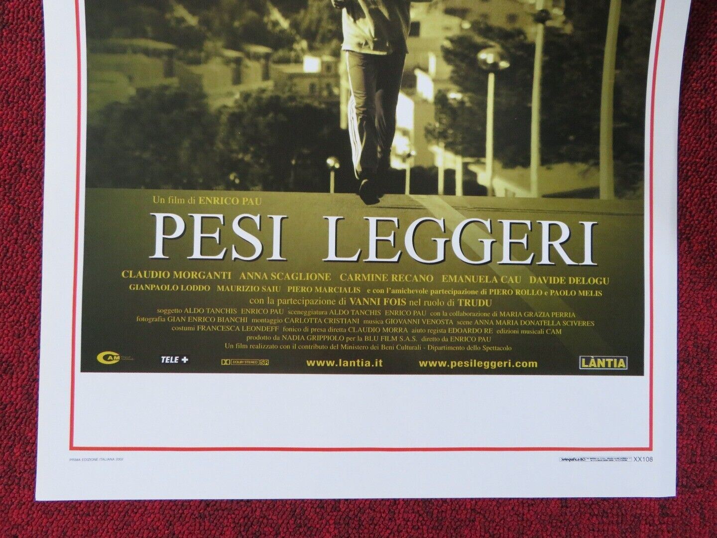 PESI LEGGERI  ITALIAN LOCANDINA (27.5"x13") POSTER CLAUDIO MORGANTI 2002