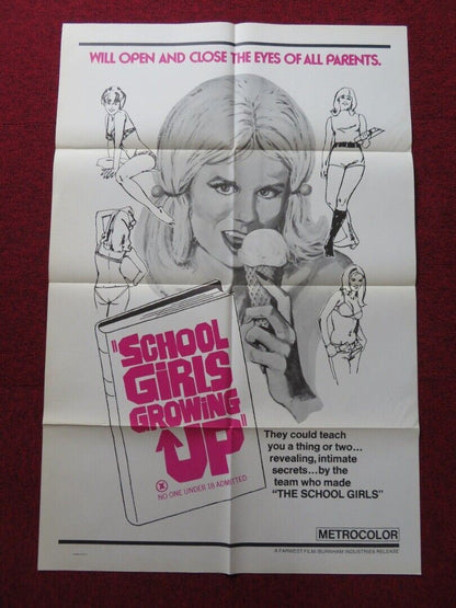 SCHOOL GIRLS GROWING UP FOLDED US ONE SHEET POSTER GERD ARNAU 1972