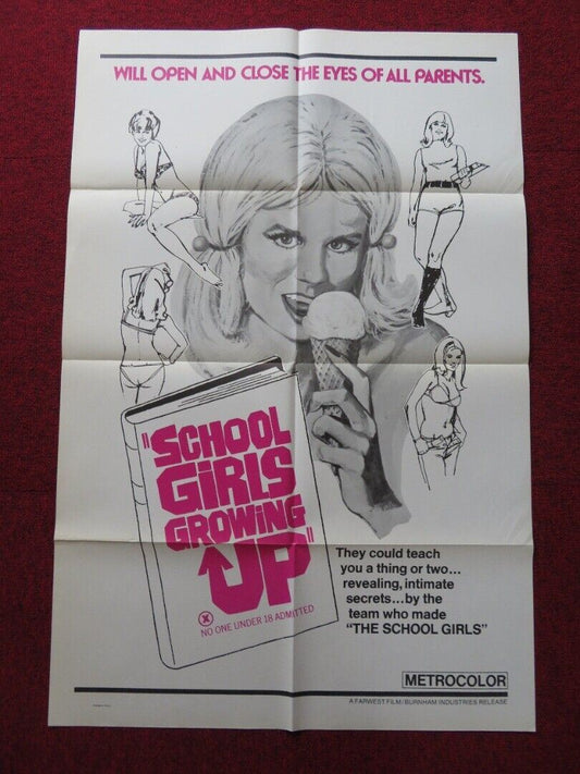 SCHOOL GIRLS GROWING UP FOLDED US ONE SHEET POSTER GERD ARNAU 1972