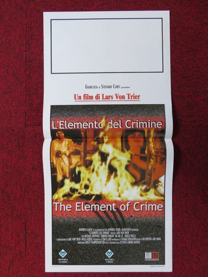 THE ELEMENT OF CRIME ITALIAN LOCANDINA (27.5"x13") POSTER LARS VON TRIER 2000