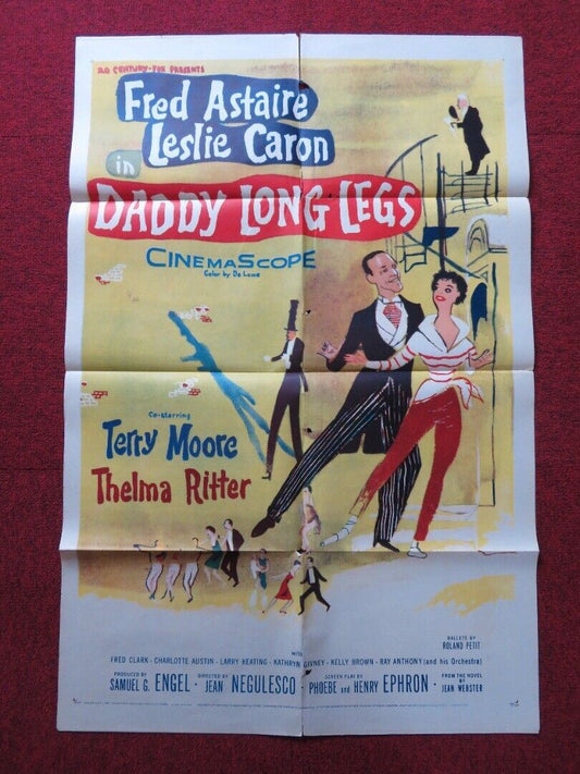 DADDY LONG LEGS FOLDED US ONE SHEET POSTER FRED ASTAIRE LESLIE CARON 1955