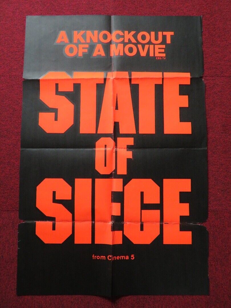 STATE OF SIEGE FOLDED US ONE SHEET POSTER YVES MONTAND RENATO SALVATORI 1972