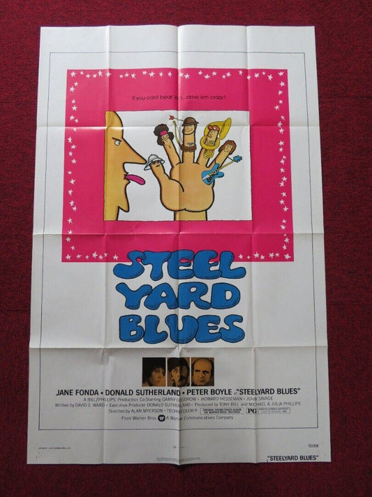 STEELYARD BLUES FOLDED US ONE SHEET POSTER JANE FONDA DONALD SUTHERLAND 1972