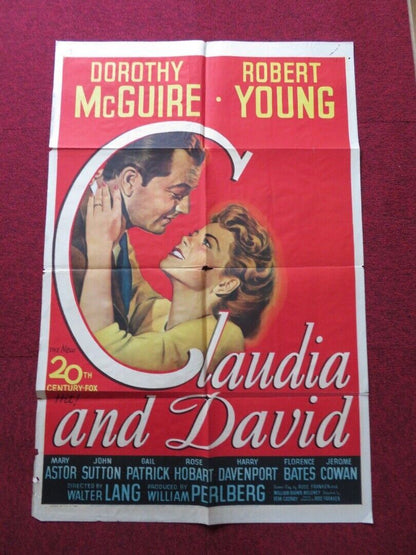 CLAUDIA AND DAVID FOLDED US ONE SHEET POSTER DOROTHY MCGUIRE ROBERT YOUNG 1946