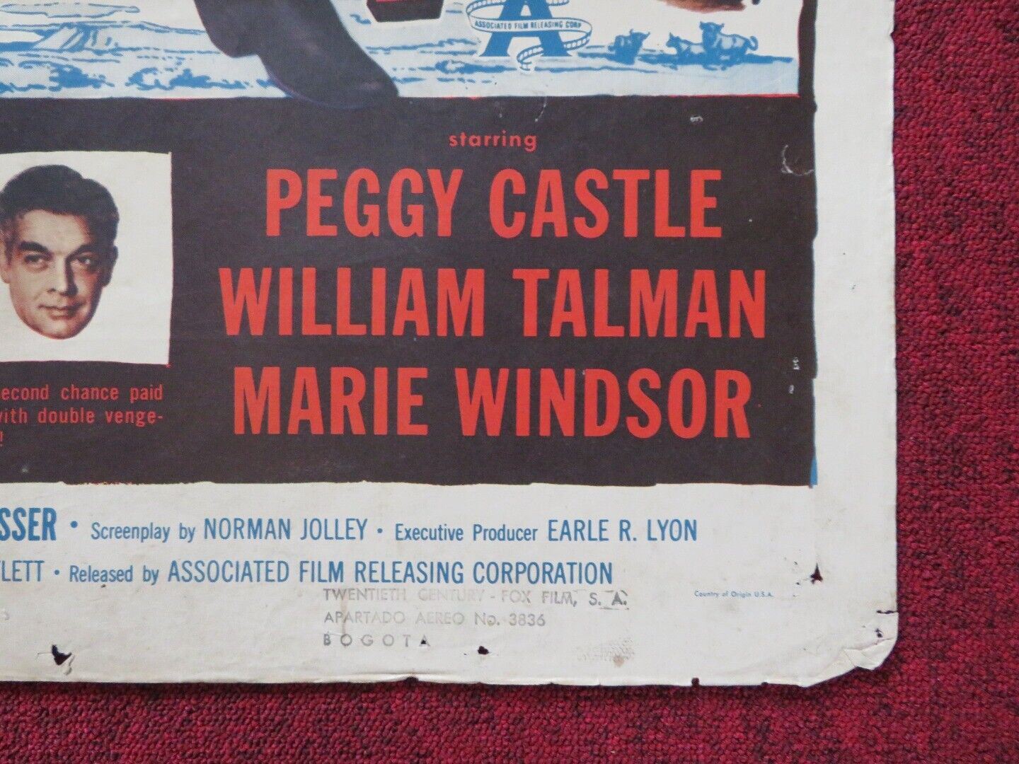 TWO-GUN LADY FOLDED US ONE SHEET POSTER PEGGY CASTLE WILLIAM TALMAN 1955