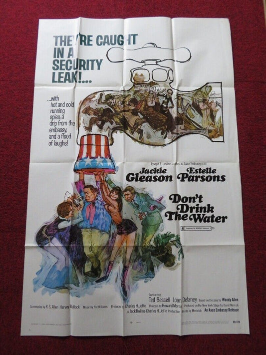 DON'T DRINK THE WATER FOLDED US ONE SHEET POSTER JACKIE GLEASON E. PARSONS 1969