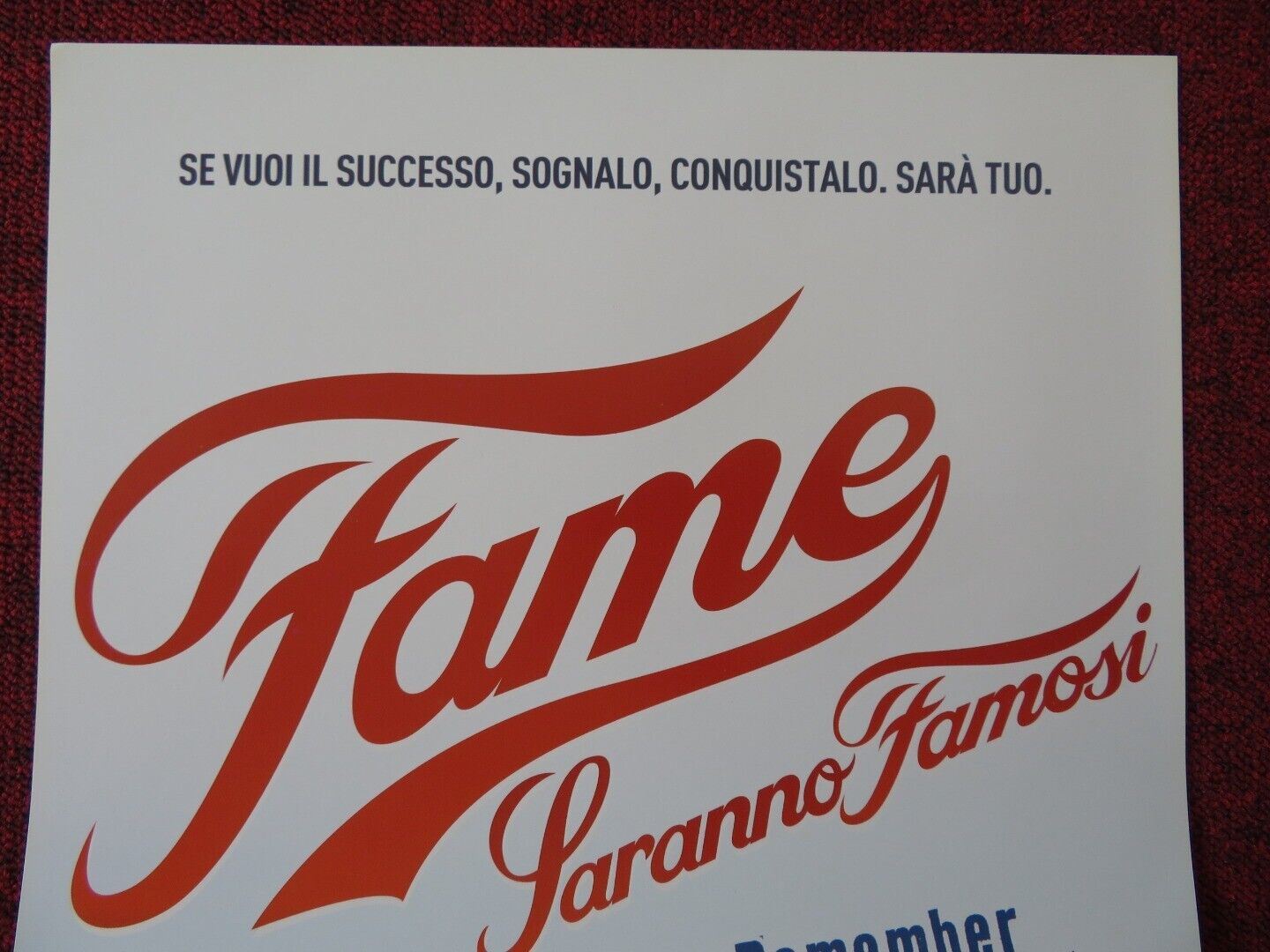 FAME  ITALIAN LOCANDINA (27"x12.5") POSTER ASHER MONROE KIRSTY FLORES 2009