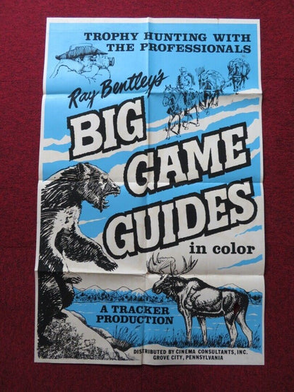 RAY BENTLEY'S BIG GAME GUIDES FOLDED US ONE SHEET POSTER RAY BENTLEY 1970s