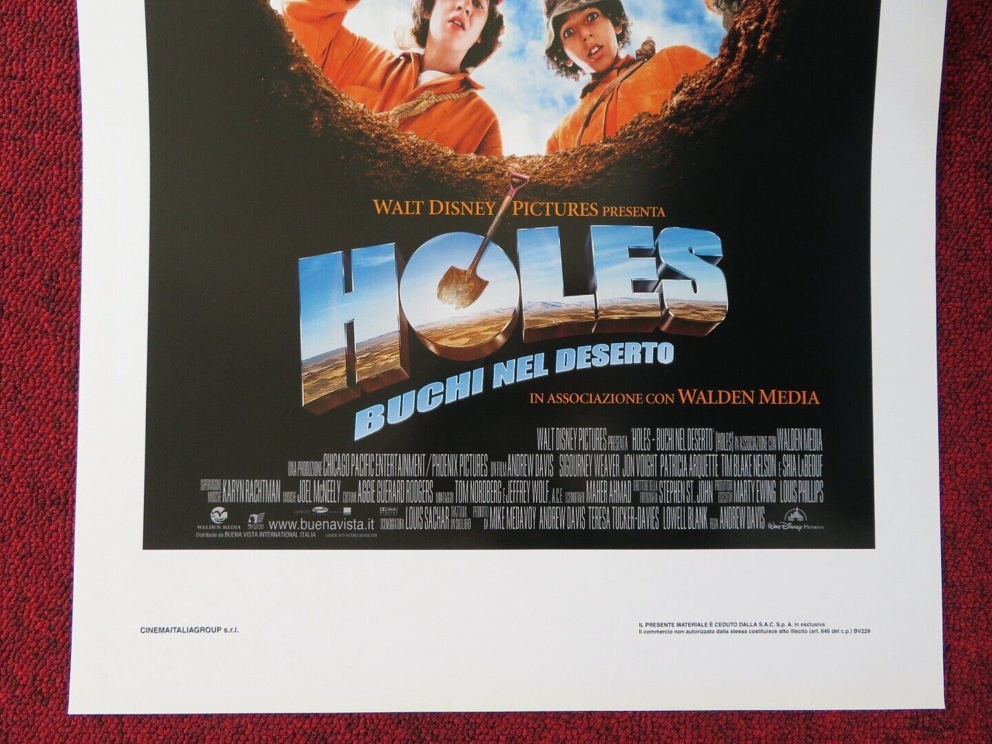 HOLES  ITALIAN LOCANDINA (27.5"x13") POSTER SIGOURNEY WEAVER 2003