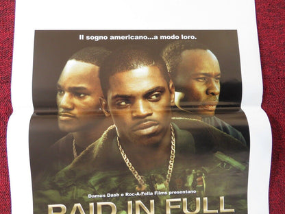 PAID IN FULL ITALIAN LOCANDINA (27.5"x13") POSTER MEKHI PHIFER WOOD HARRIS 2002