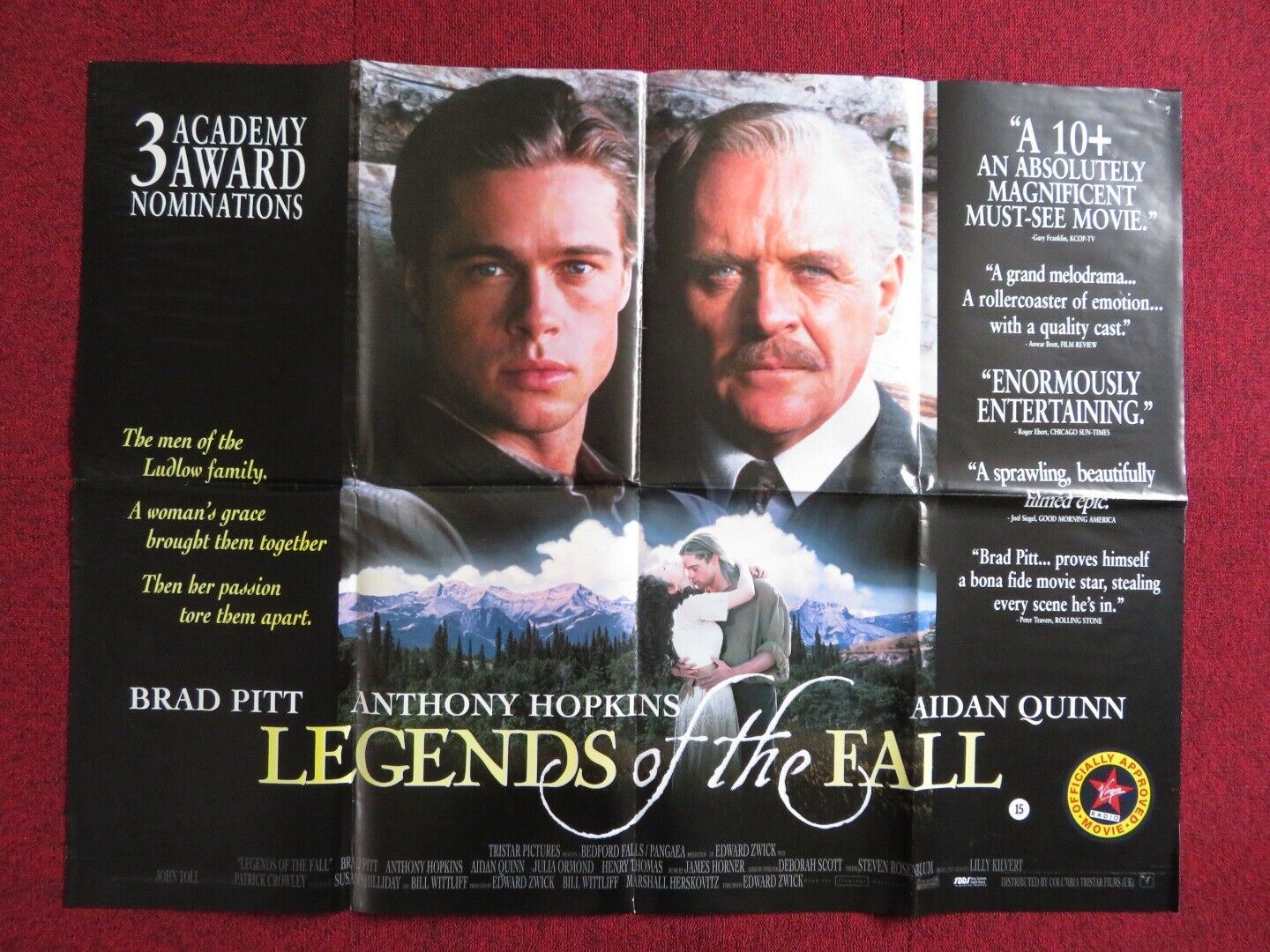 LEGENDS OF THE FALL UK QUAD POSTER BRAD PITT ANTHONY PERKINS 1994