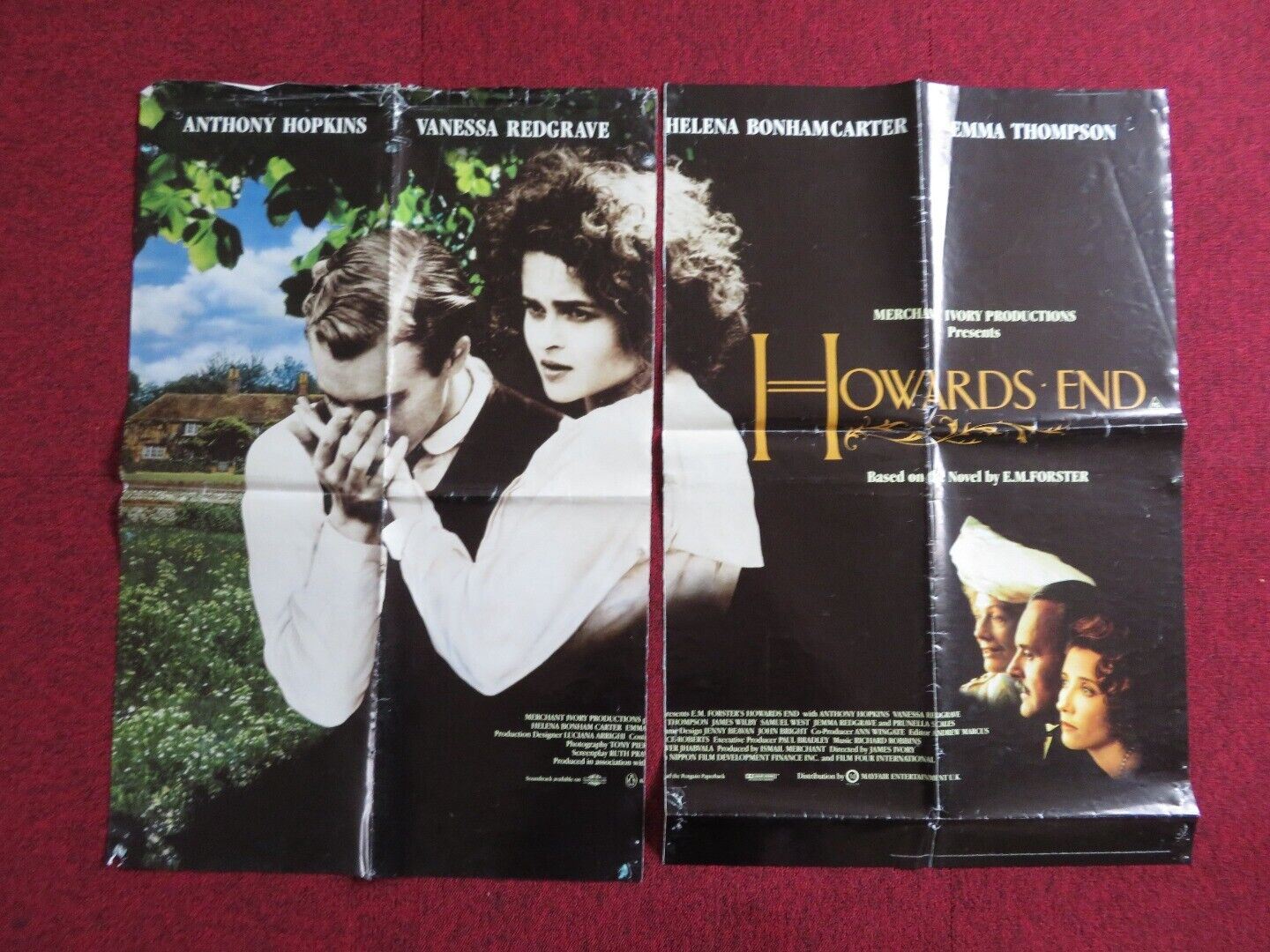 HOWARD'S END UK QUAD POSTER  HELENA BONHAM CARTER ANTHONY HOPKINS 1992