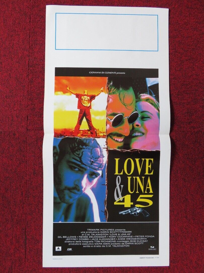 LOVE AND A .45 ITALIAN LOCANDINA (27.5"x13") POSTER  RENEE ZELLWEGER 1995