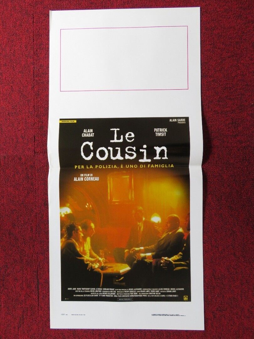 LE COUSIN  ITALIAN LOCANDINA (27.5"x13") POSTER ALAIN CHABAT PATRICK TIMSIT 1999