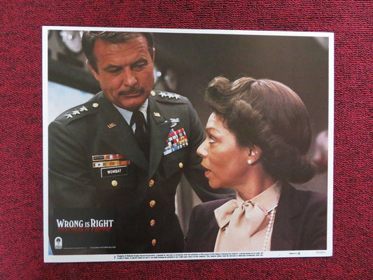 WRONG IS RIGHT - 2  US LOBBY CARD ROBERT CONRAD ROSALIND CASH 1982