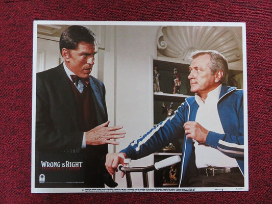 WRONG IS RIGHT - 8 US LOBBY CARD GEORGE GRIZZARD G.D. SPRADLIN 1982